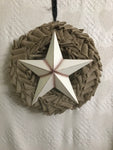 Chevron Burlap Wreath with Metal Star