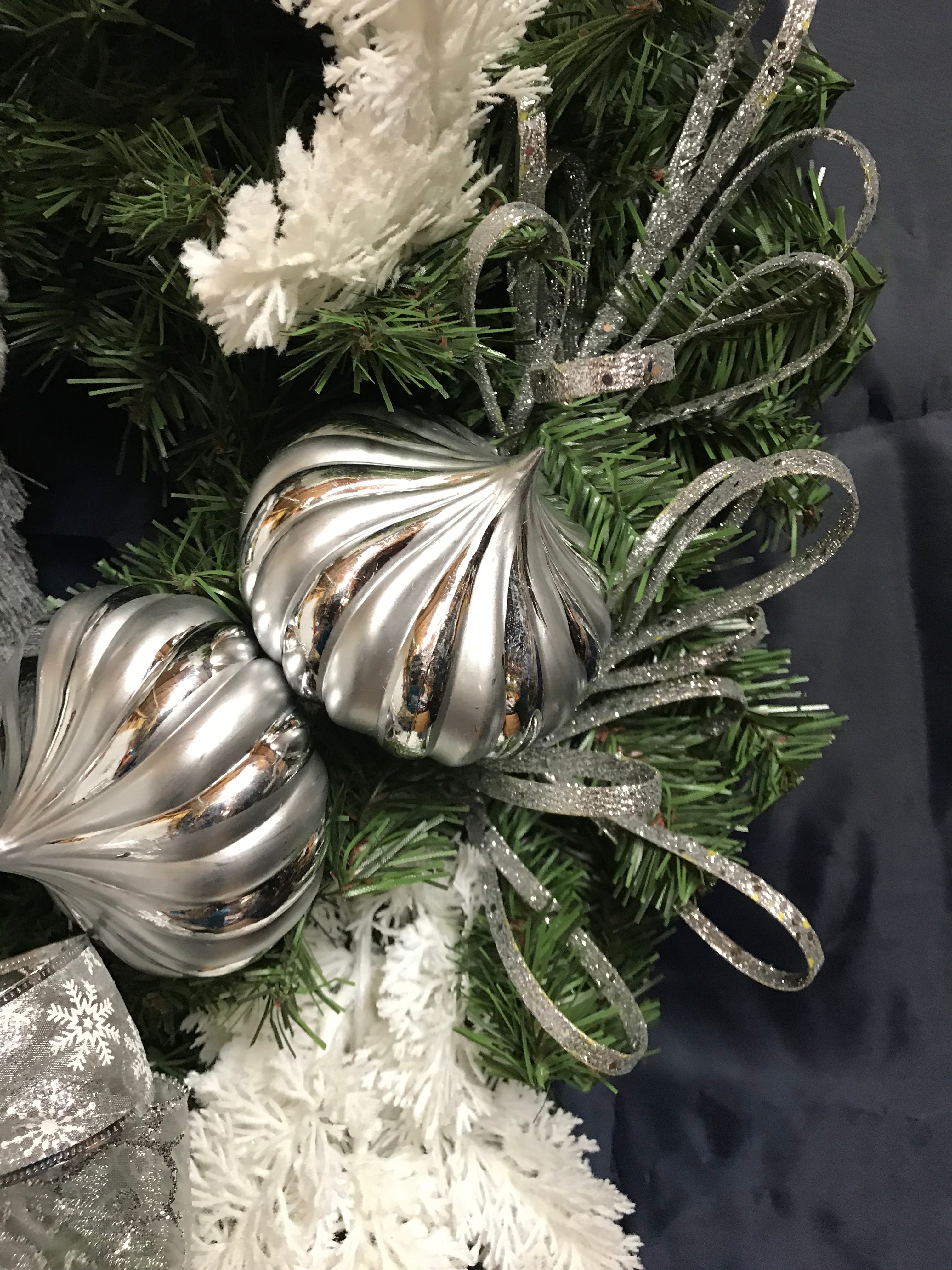 Grey Reindeer Xmas Wreath
