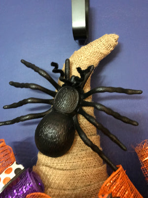 Black Spider Witches Hat Wreath
